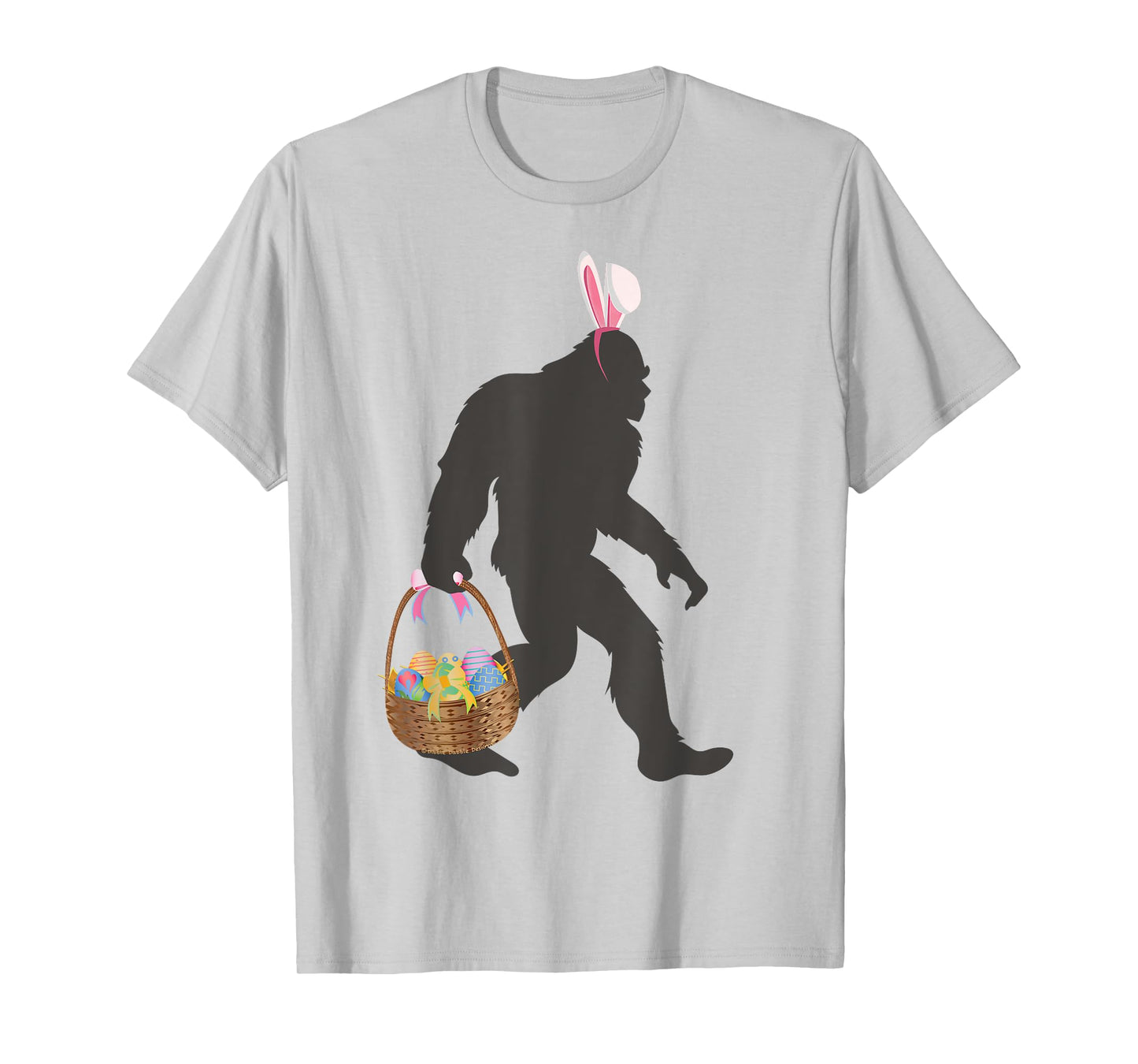 Funny Bigfoot Easter Grey T-Shirt - Classic Fit, Round Neck, Short Sleeve