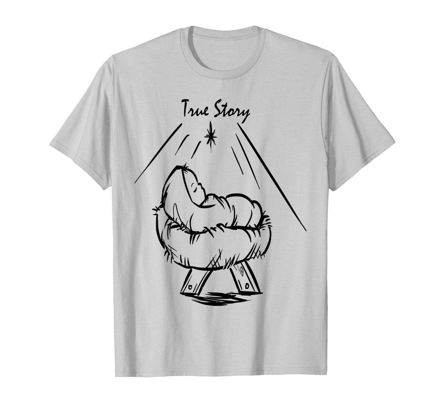 True Story of Christmas Nativity Baby Jesus in Manger T-Shirt