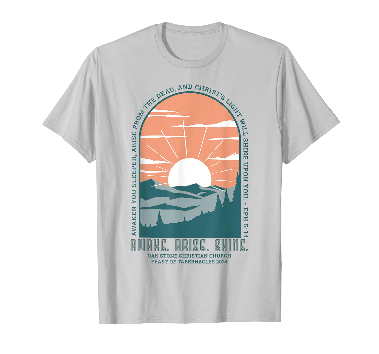 Oak Stone Feast of Tabernacles Awake Arise Shine Window T-Shirt