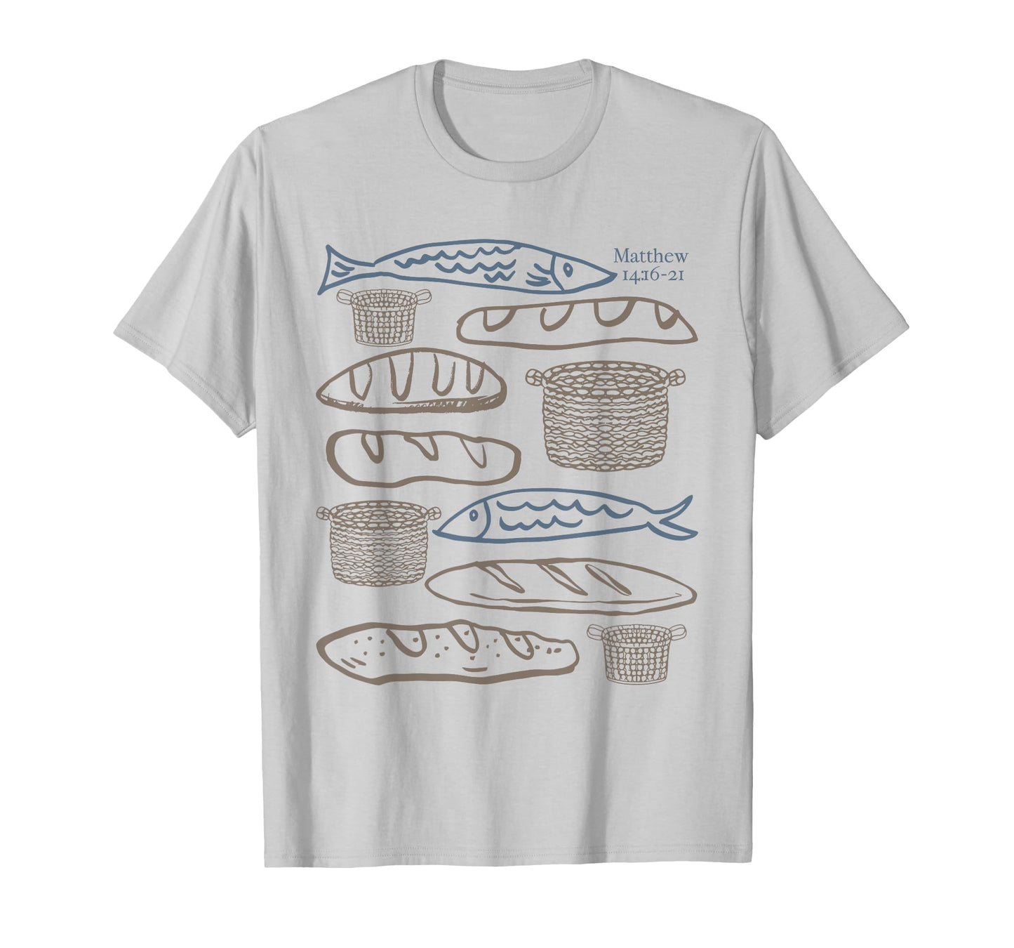Vintage Five Loaves Two Fish Matthew Christian Bible Verse T-Shirt