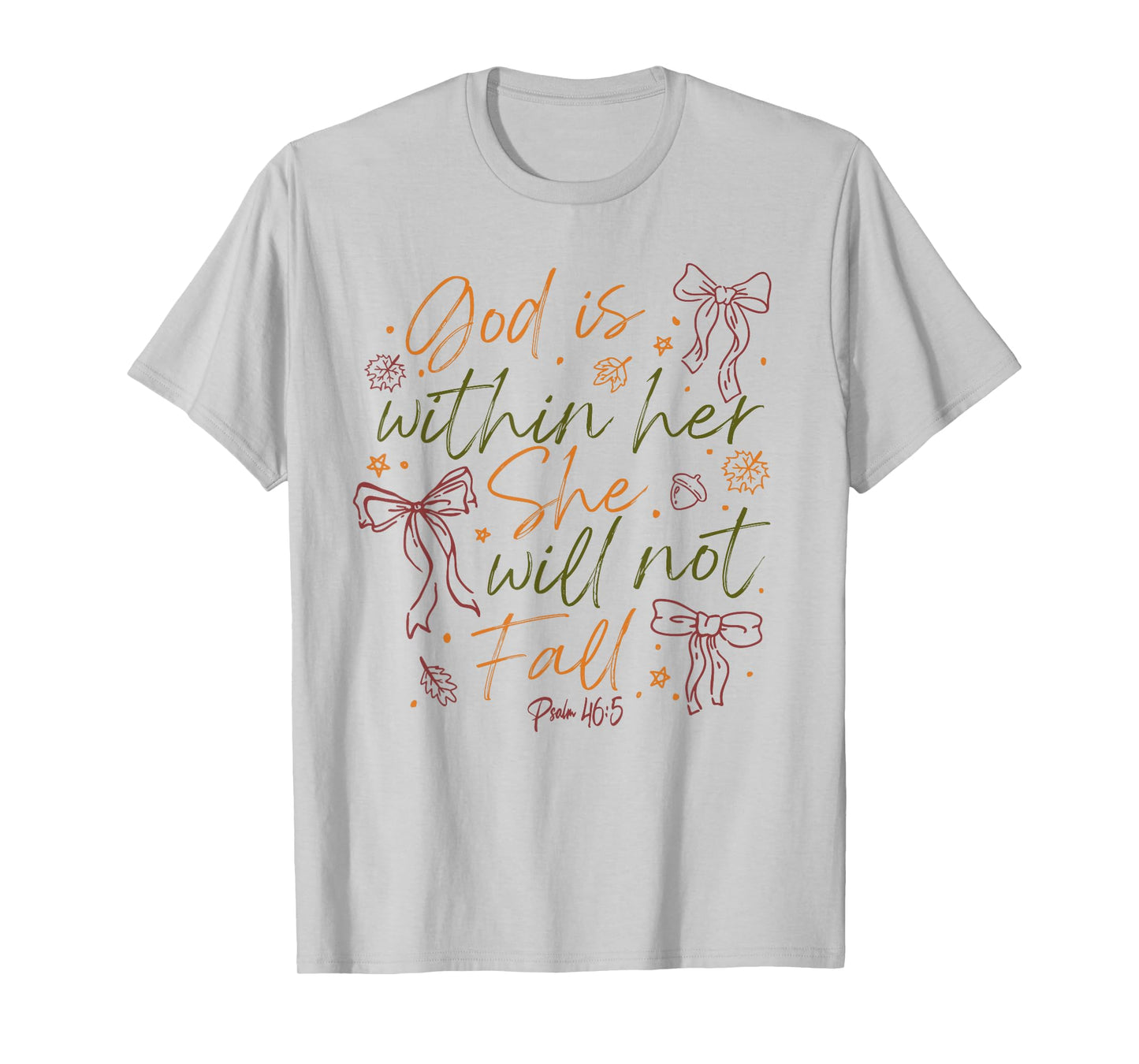 God is Within Her She Will Not Fall Preppy Bible Verse Women T-Shirt
