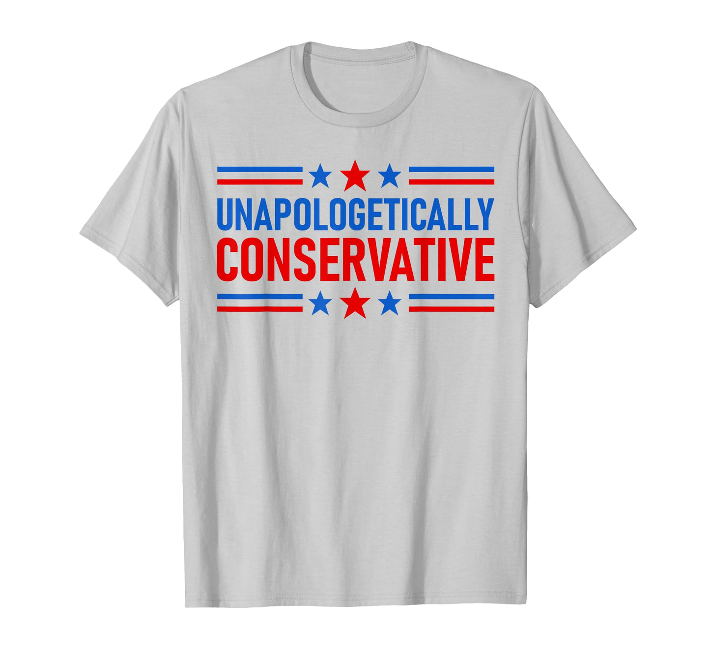 Mens Unapologetically Conservative Patriotic Retro USA Flag Quote T-Shirt