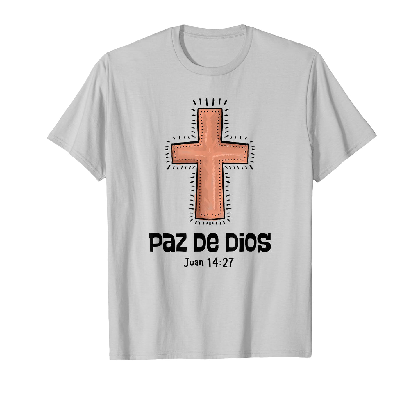 Paz de Dios, GOD's PEACE, Juan 14:27, Cross T-Shirt