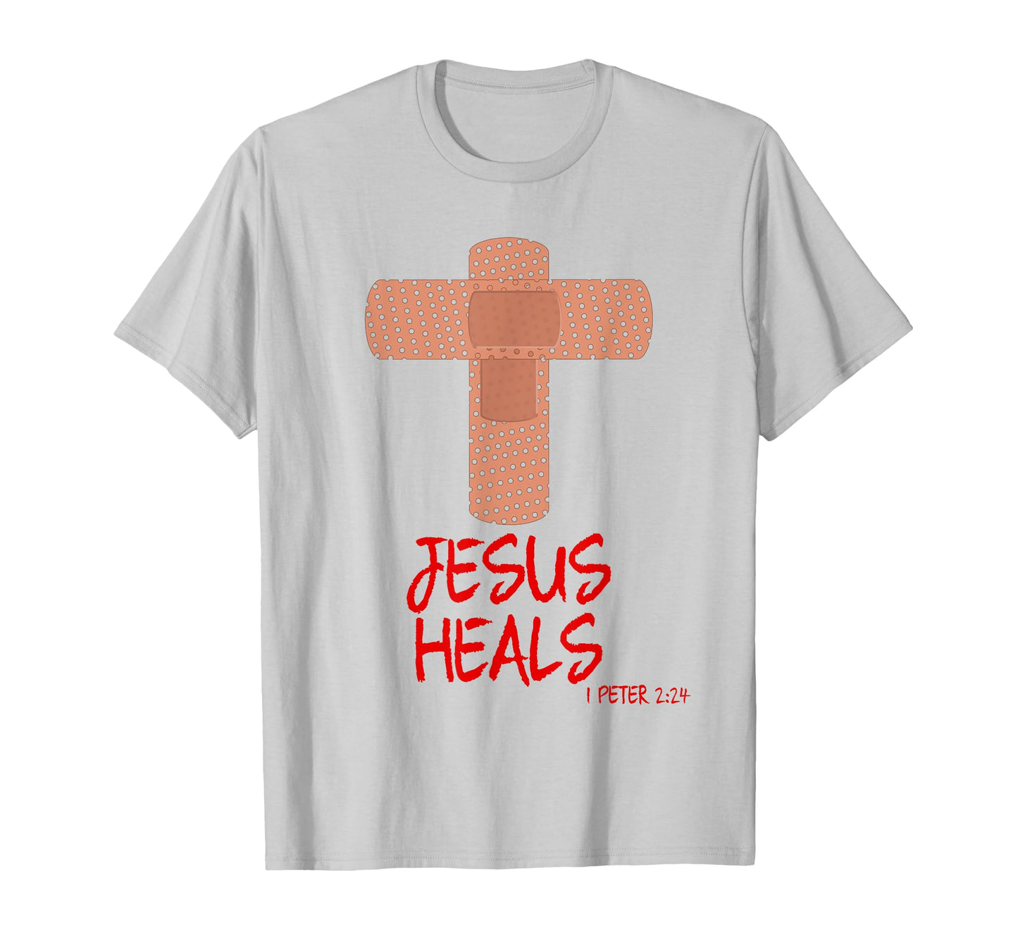 JESUS HEALS Christian Cross Nurse Mom Women Wife Gift T-Shirt