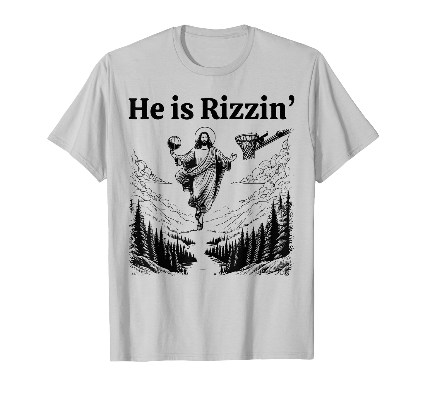 He Is Rizzin Funny Kids Easter Day Retro Christian Religious T-Shirt