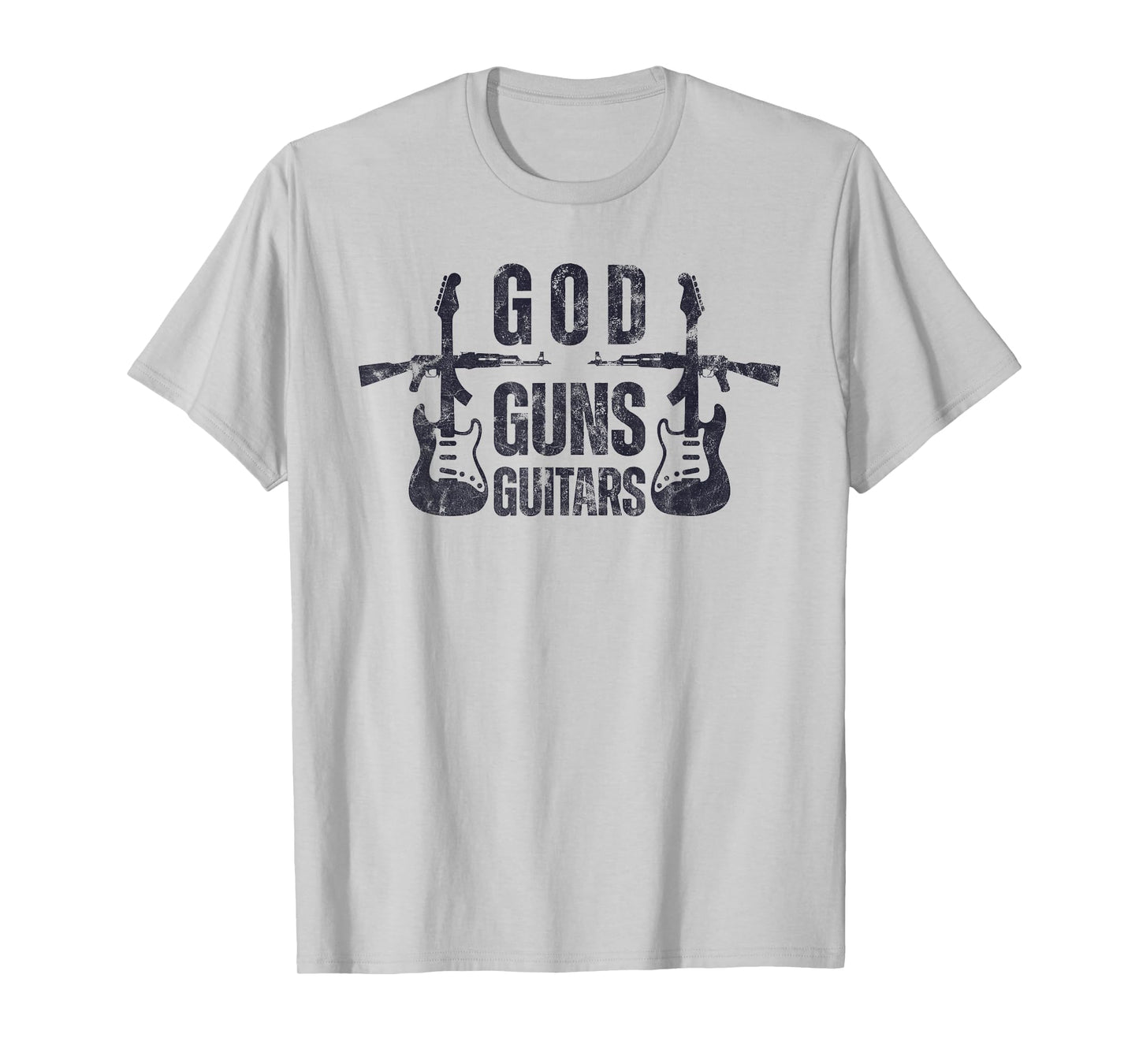 God Guns Guitar Funny Christian Guitar Lover T-Shirt