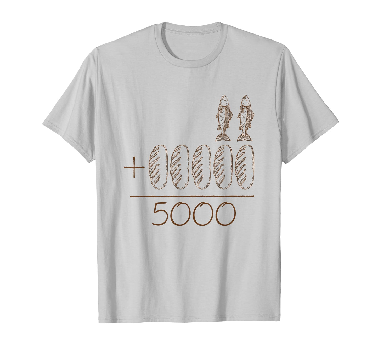 2 Fishes 5 Breads Jesus Feeding The 5000 Christian Bible T-Shirt