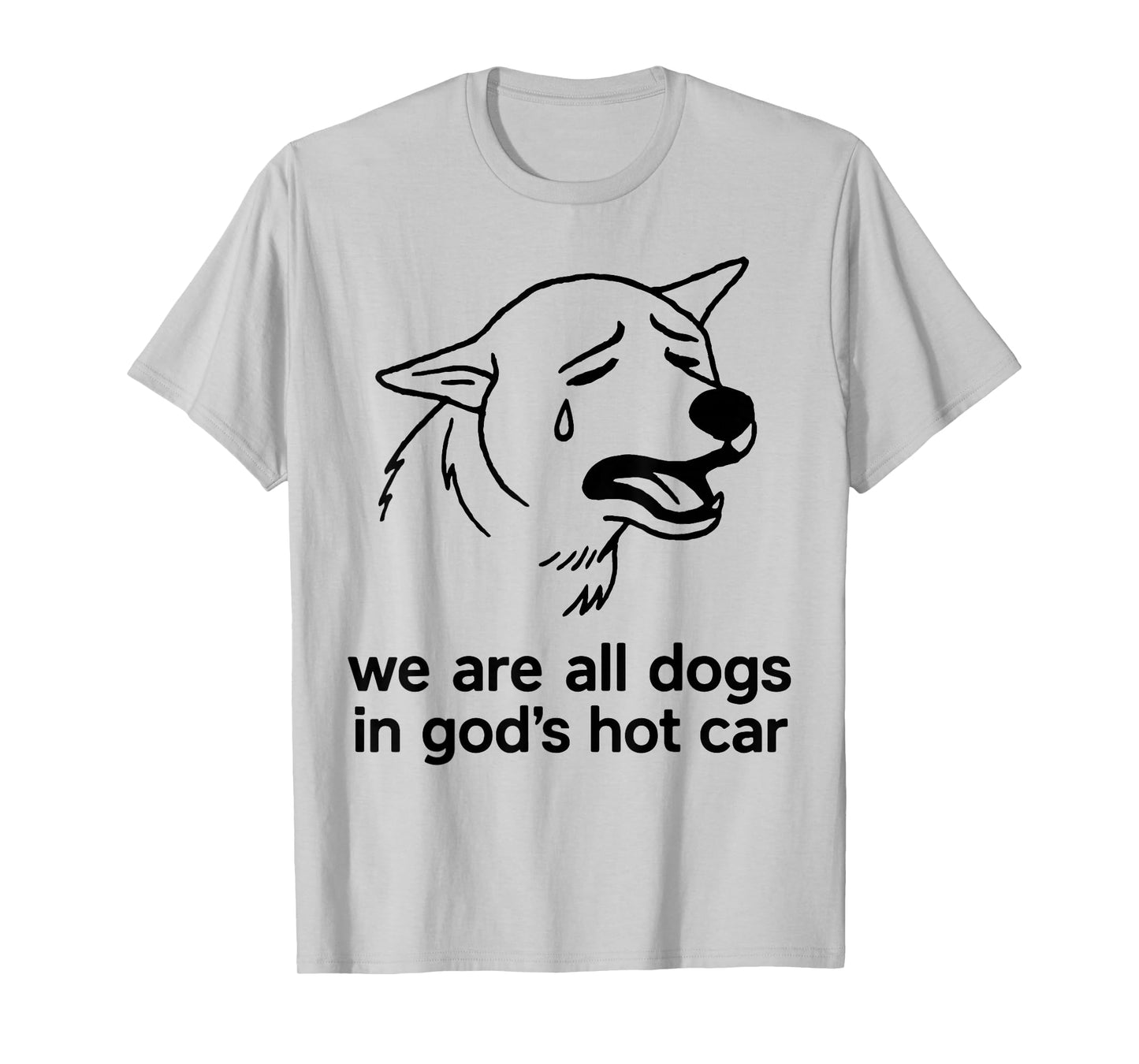 We are All Dogs in God's Hot Car Funny Dog Meme T-Shirt