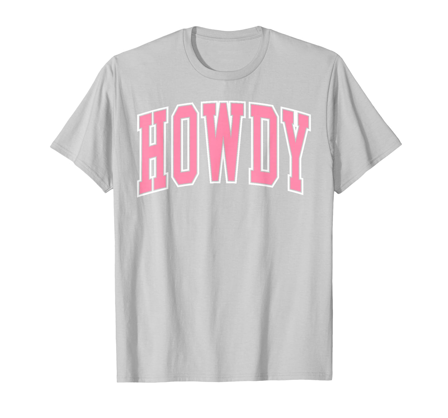 Preppy Cowgirl Varsity Pink Howdy Western Women Girls T-Shirt