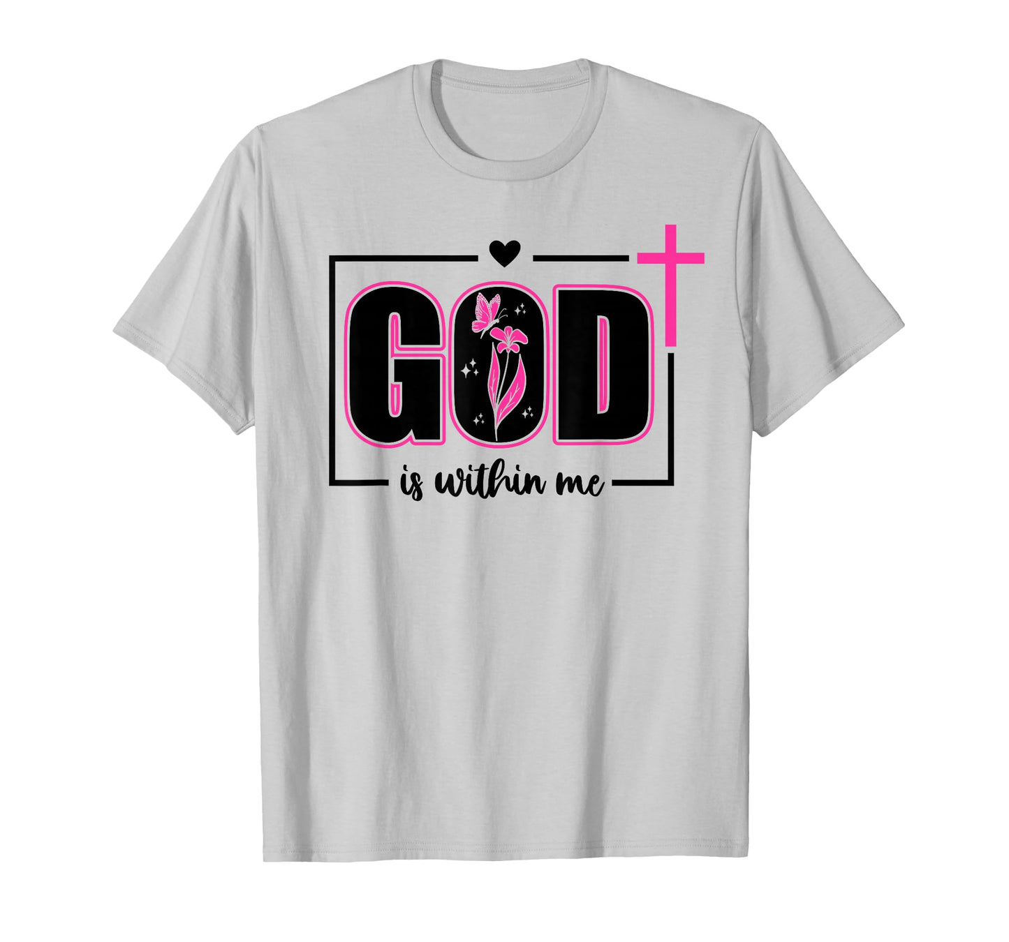 God is Within Me Will I Not Fall Pink Psalm 46:5 Bible Verse T-Shirt