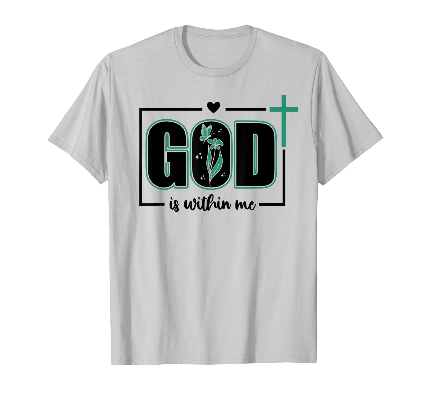 God is Within Me Will I Not Fall Psalm 46:5 Bible Verse Sage T-Shirt