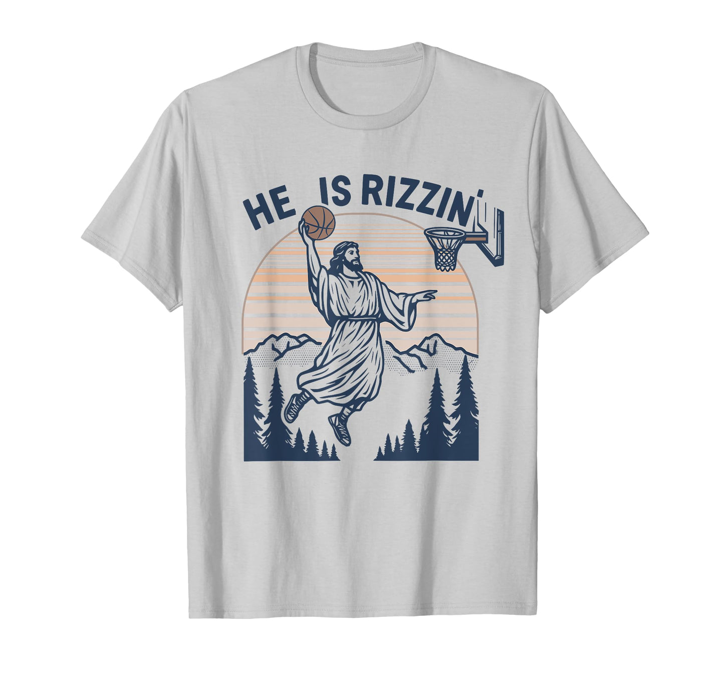 Vintage Christian Faith Jesus Basket Ball He Is Rizzin' T-Shirt