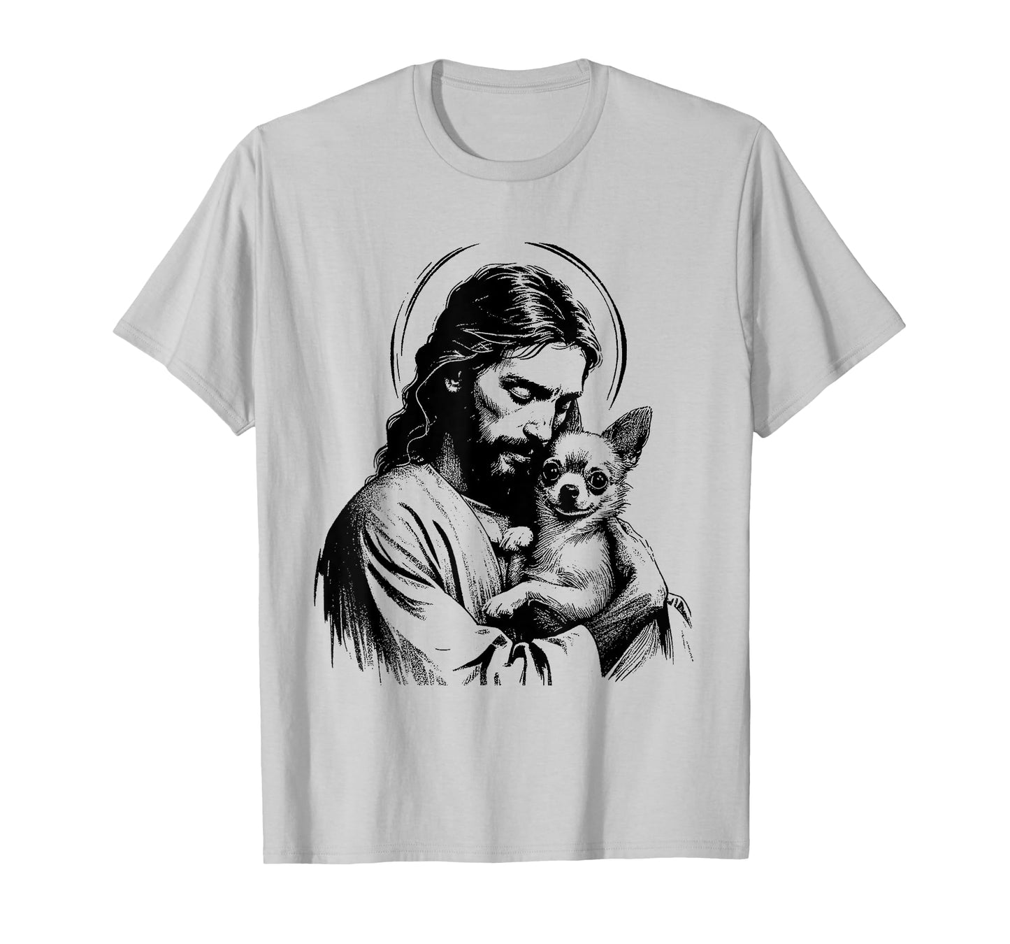 Retro Chihuahua Apparel Gifts Jesus Chihuahua Dog - Funny Christian Religious Dog Lover T-Shirt