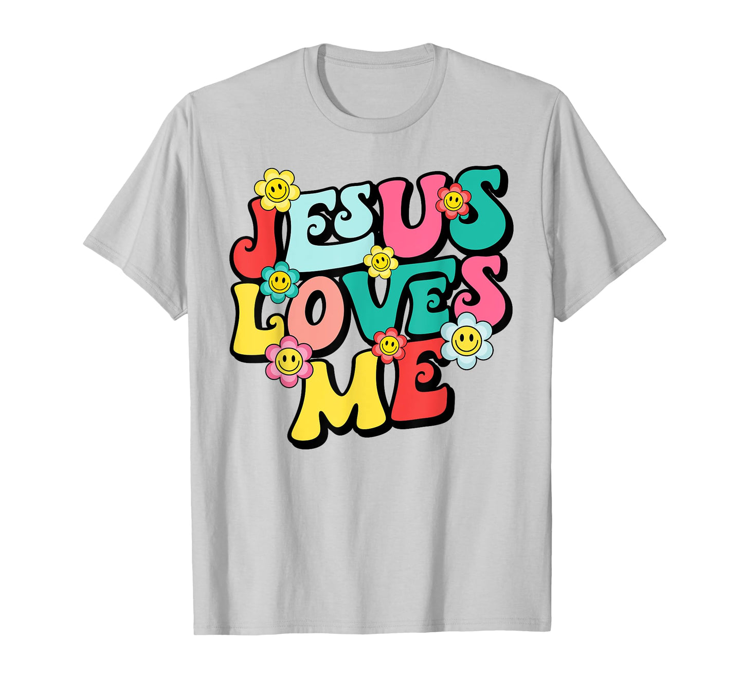 Jesus Loves Me Retro Vintage Groovy Style Men Womens T-Shirt