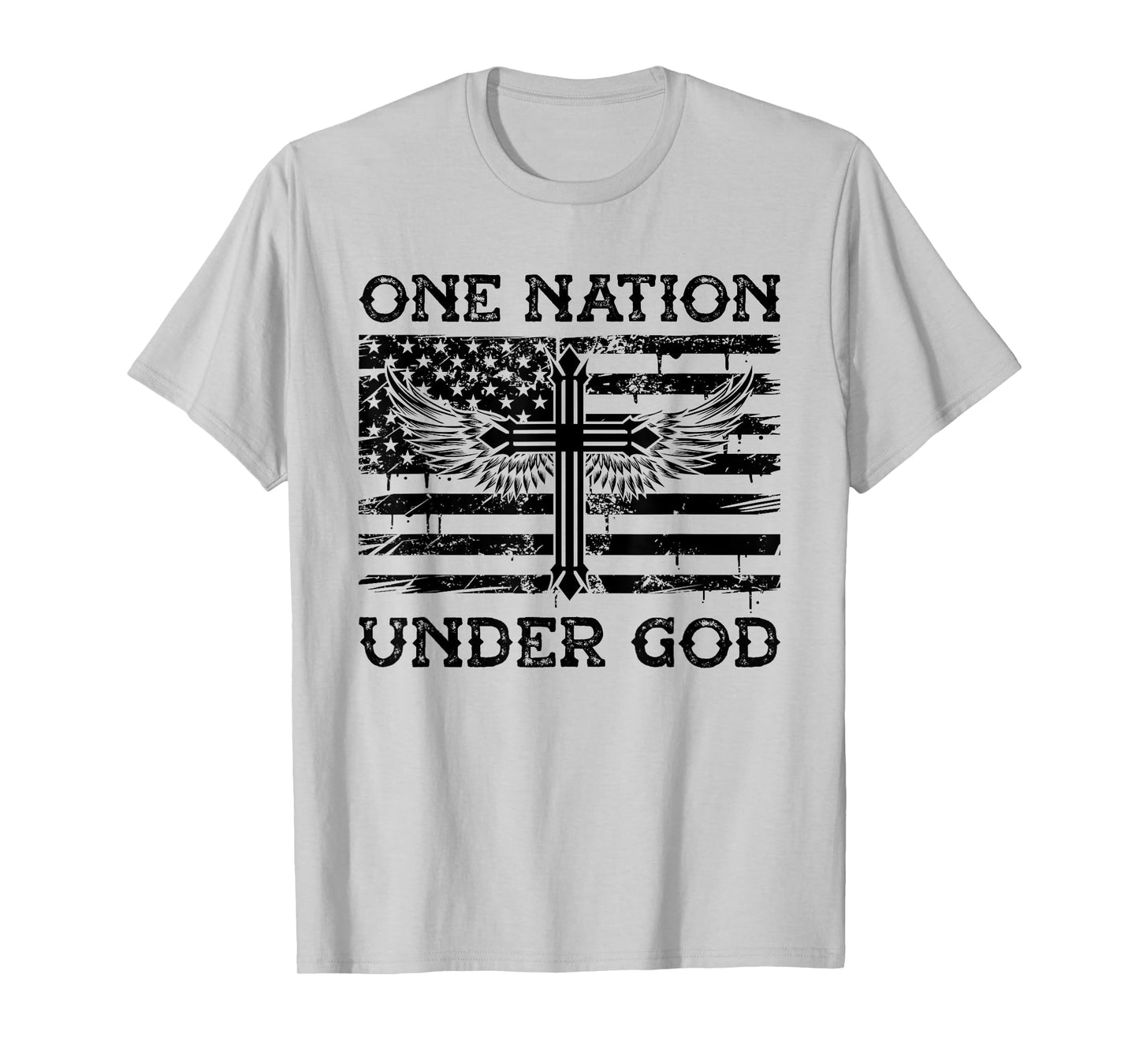 One Nation Under God Jesus Blessed American Flag T-Shirt