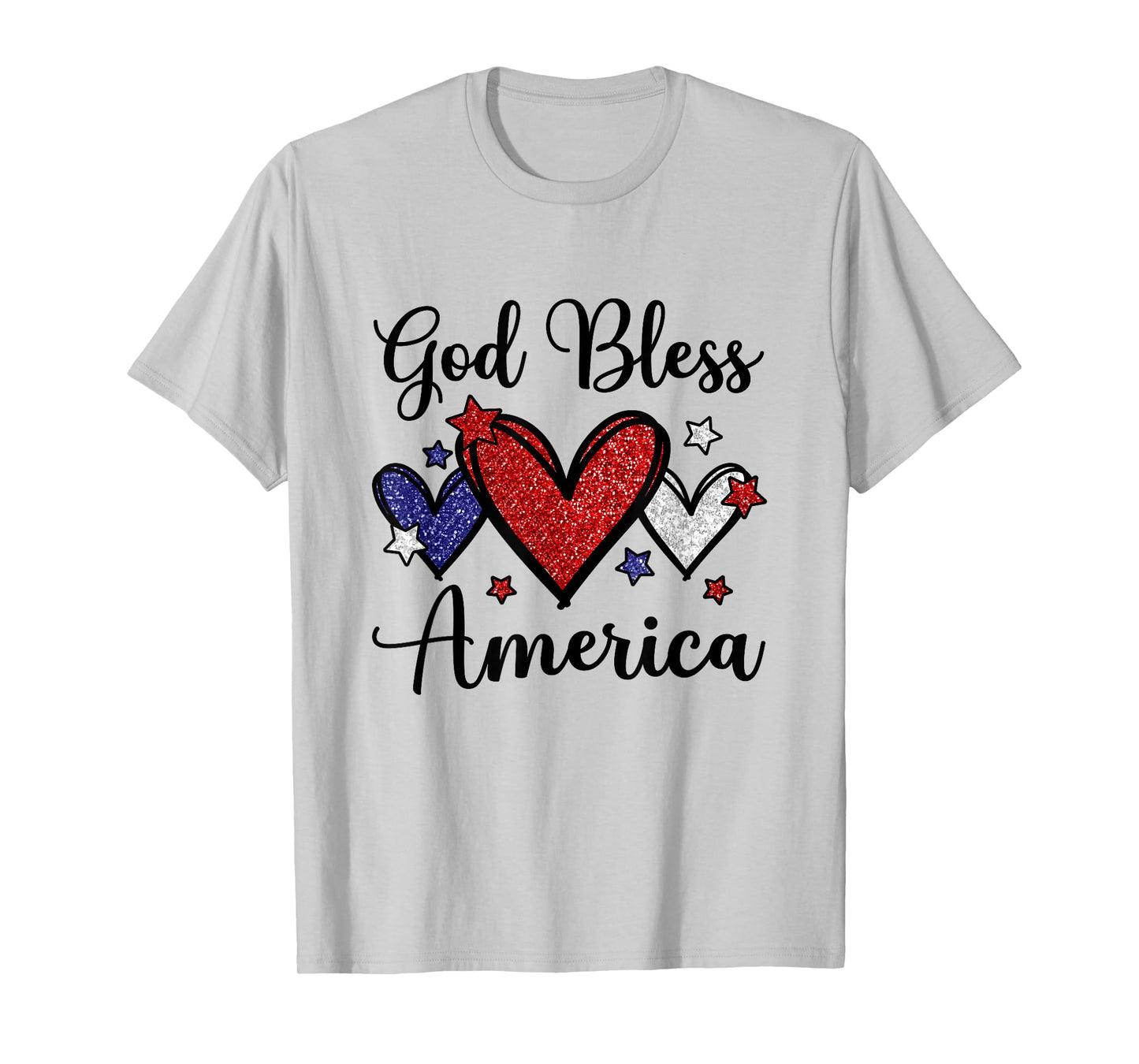 God Bless America Patriotic USA Flag Colors For Christians T-Shirt for Women Kids Men
