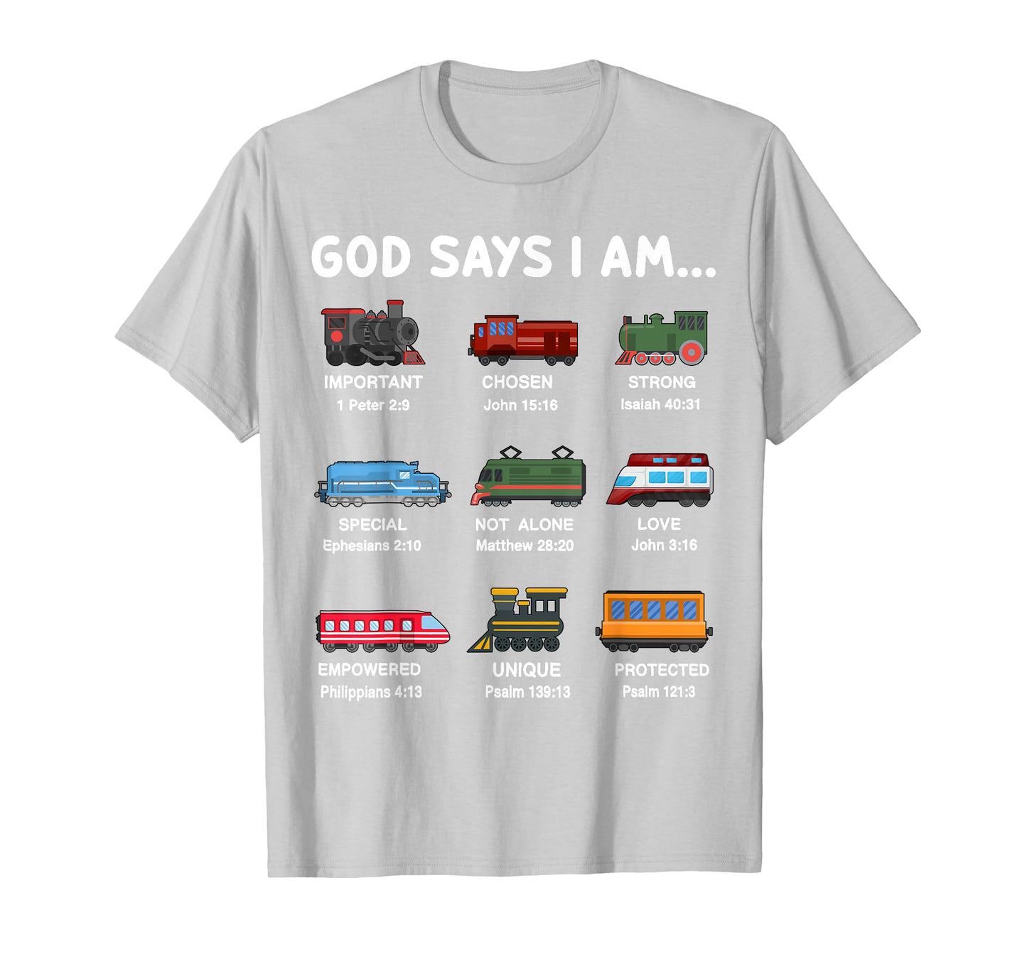 God Say I Am Train Shirt Toddler Boy Christian Locomotive T-Shirt
