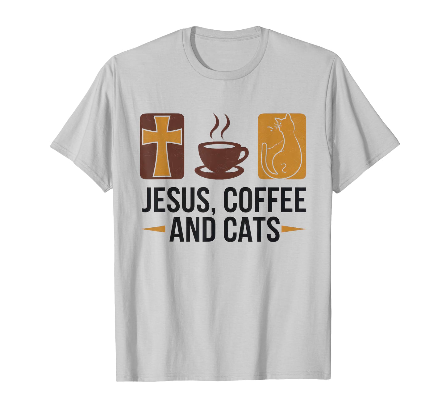 Jesus Coffee Cats Funny Cute Design Jesus Lovers Christian T-Shirt