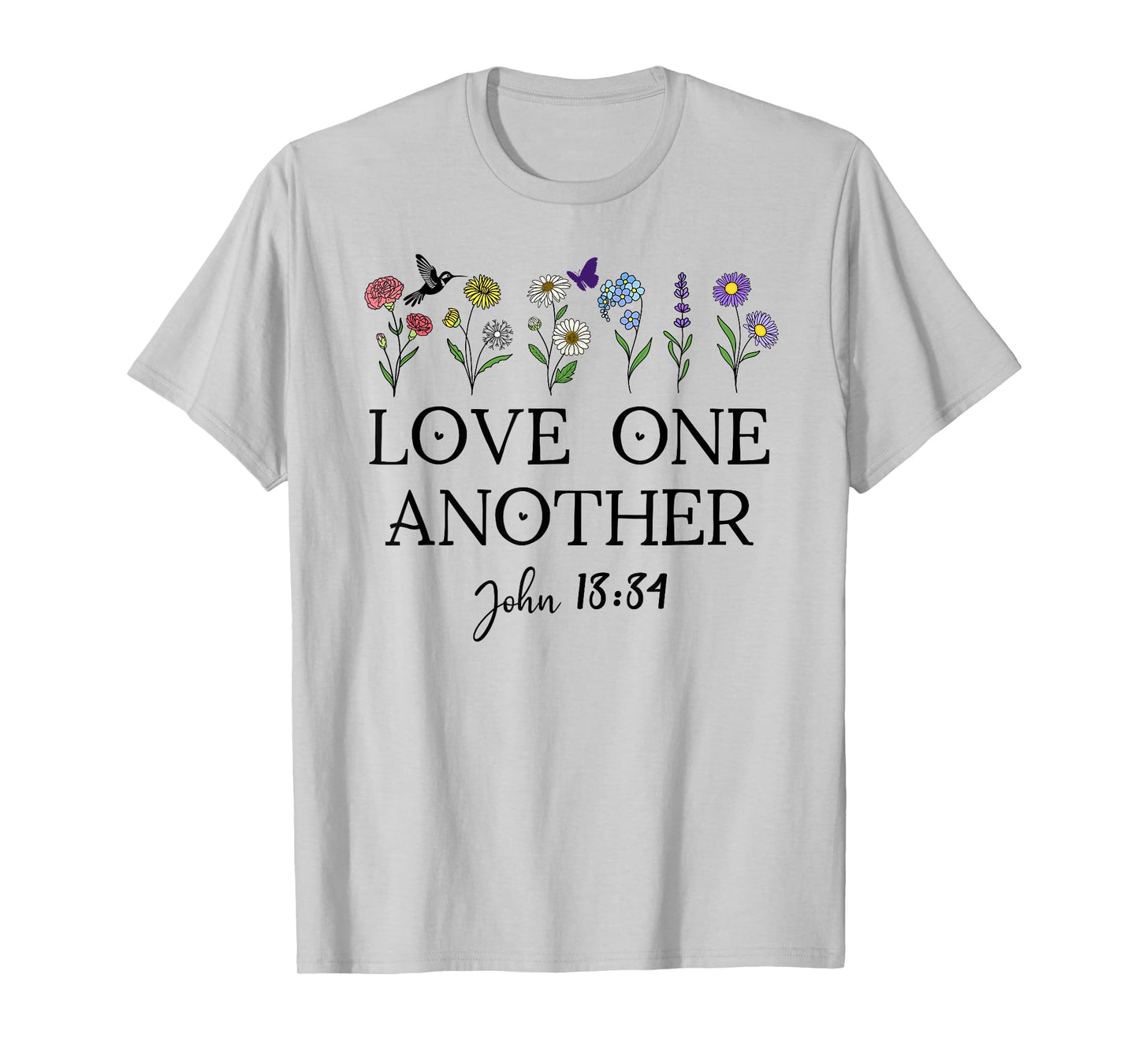 Love One Another Daisy Boho Christian Bible Verse John 13:34 T-Shirt