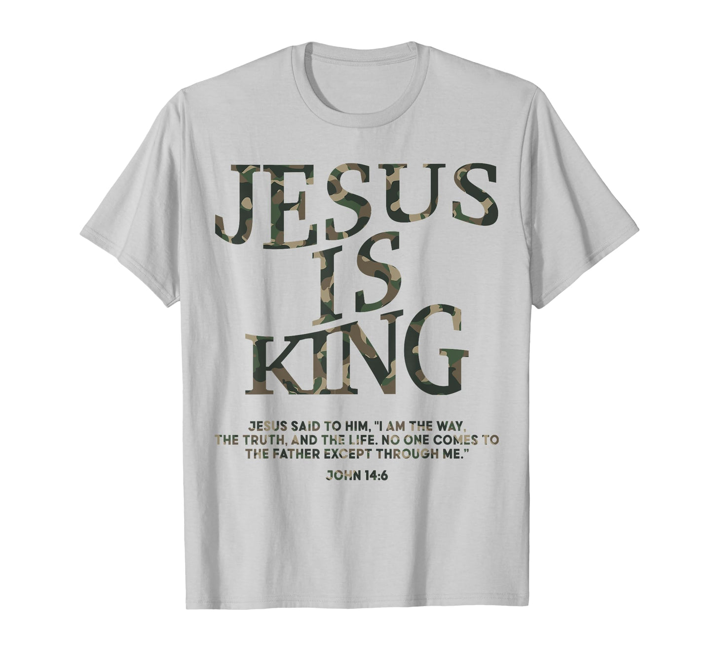 Camo Jesus Is King Shirt Christian Youth Men God Son Brother T-Shirt