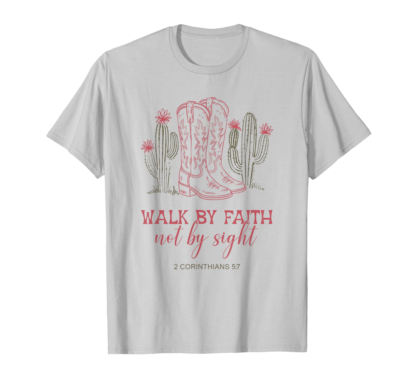 Walk By Faith Not By Sight Cowgirl Western Christian T-Shirt