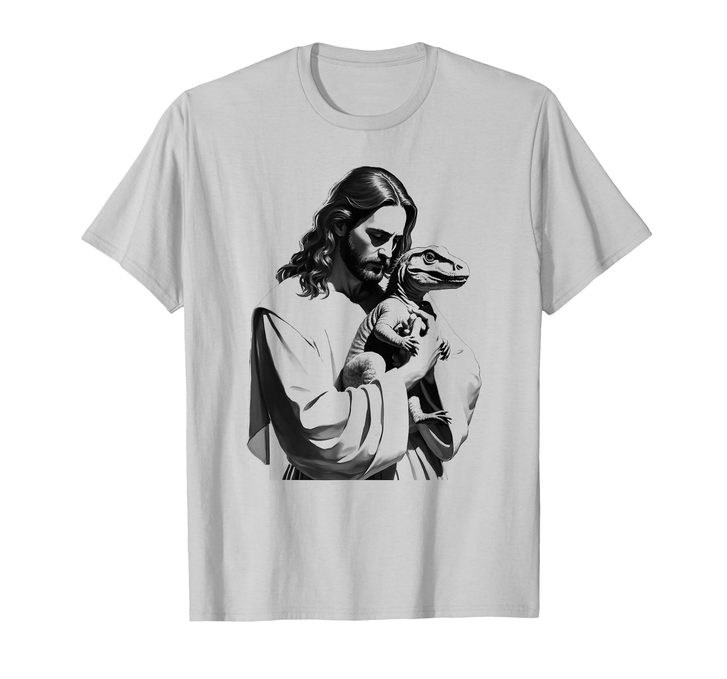 T-Rex Lover Dinosaur Christian Jesus Holding T-Rex T-Shirt