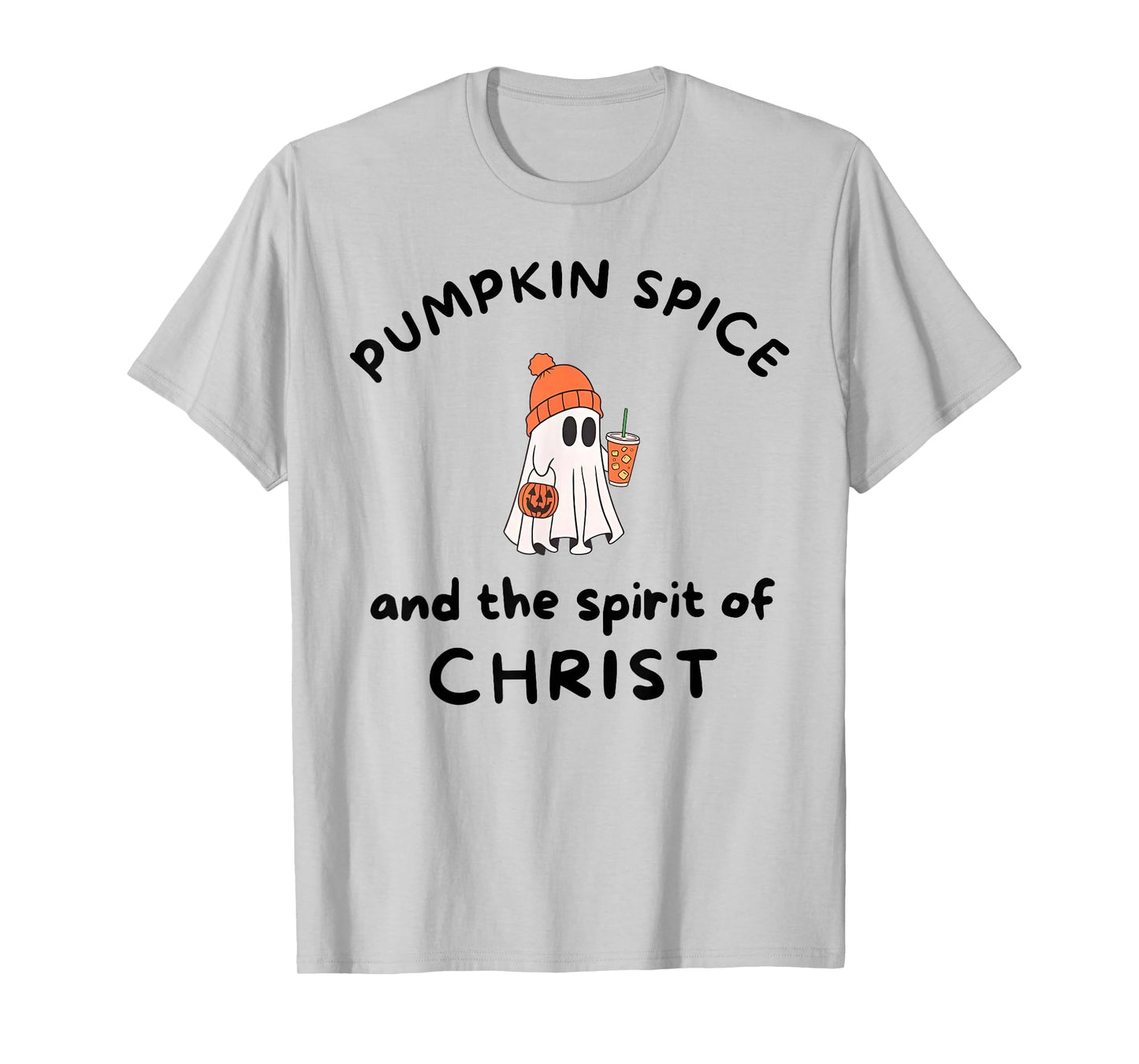 Pumpkin Spice and The Spirit of Jesus Christ Ghost Halloween T-Shirt