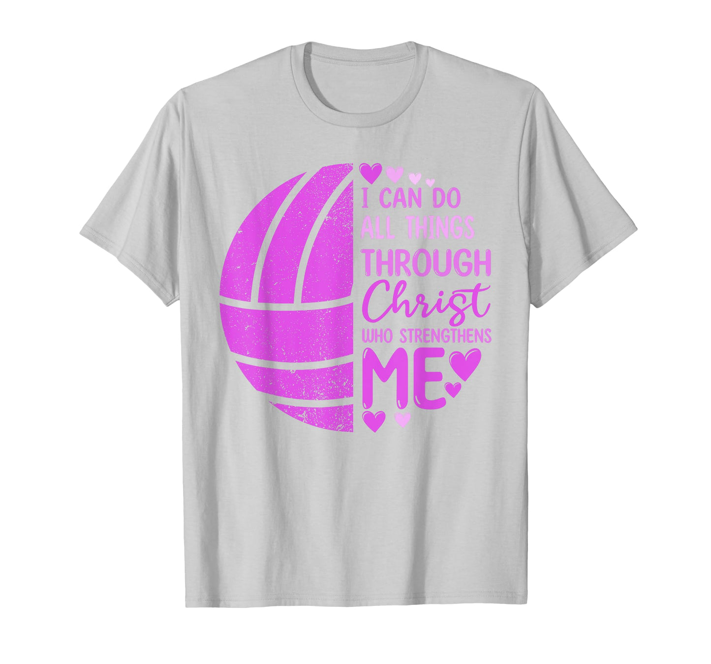Volleyball Girl Women Boy Men Funny Volleyball Christ Verse T-Shirt