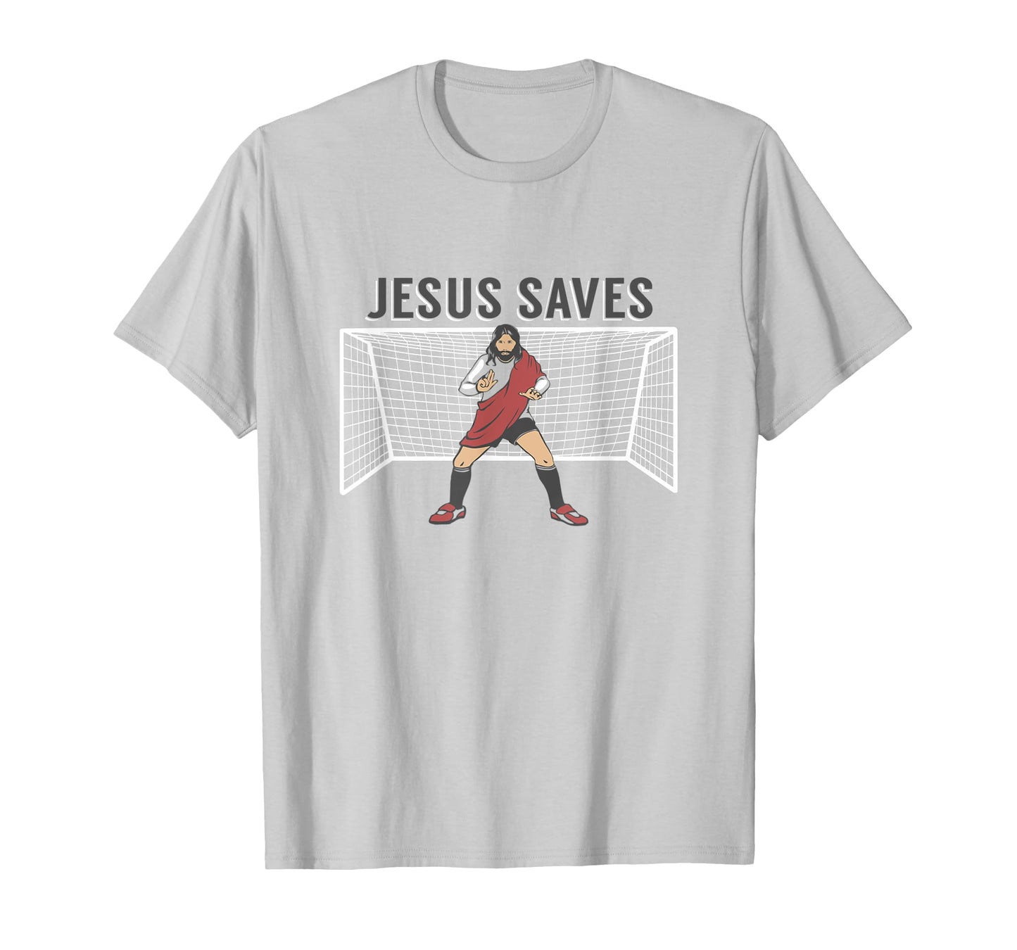 JESUS SAVES | Funny Christian, Christ Soccer Goalie T-shirt