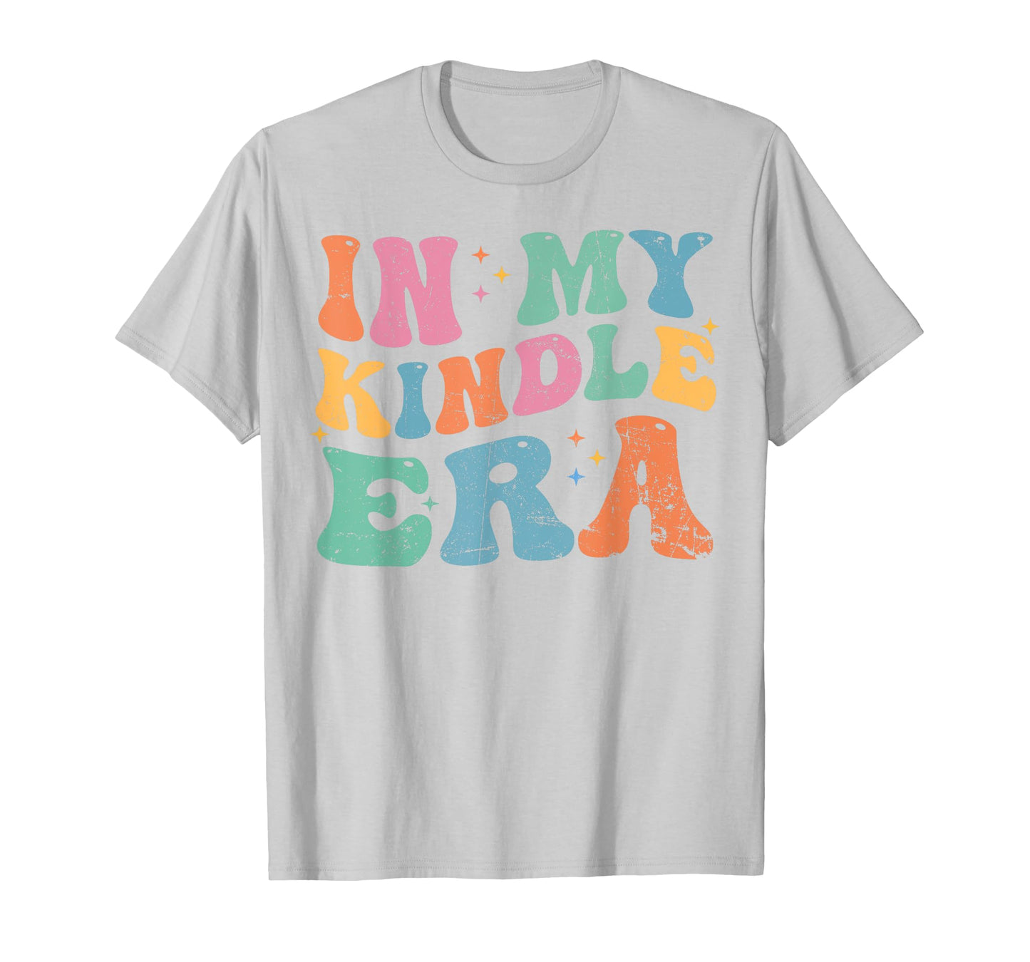 In My Kindle Era Bookish Aesthetic Pastel Colors Quote Retro T-Shirt