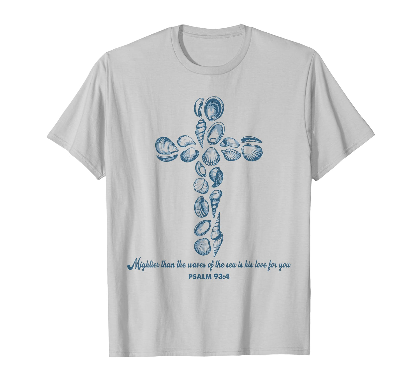 Christian Seashell Style Beach Vacation Faith Cross Women T-Shirt