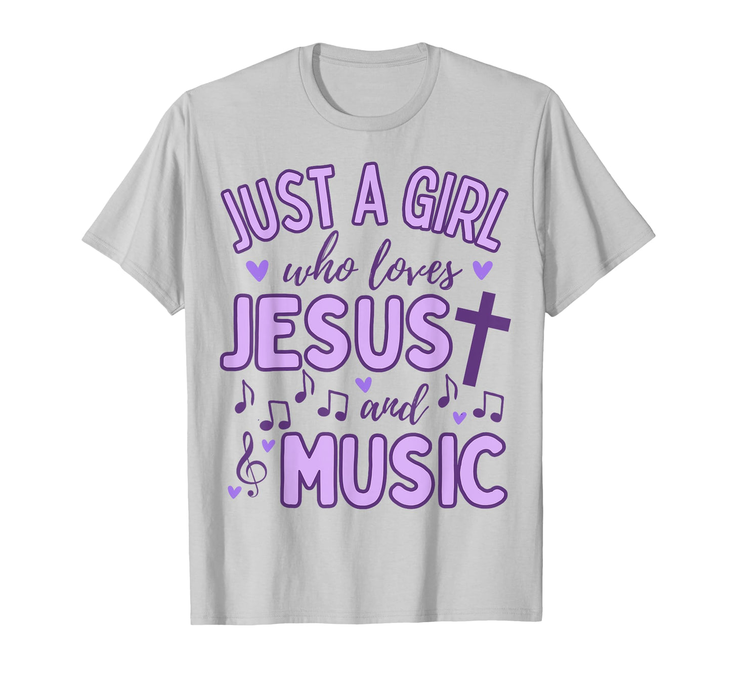 Just A Girl Who Loves Jesus and Music Christian Funny T-Shirt