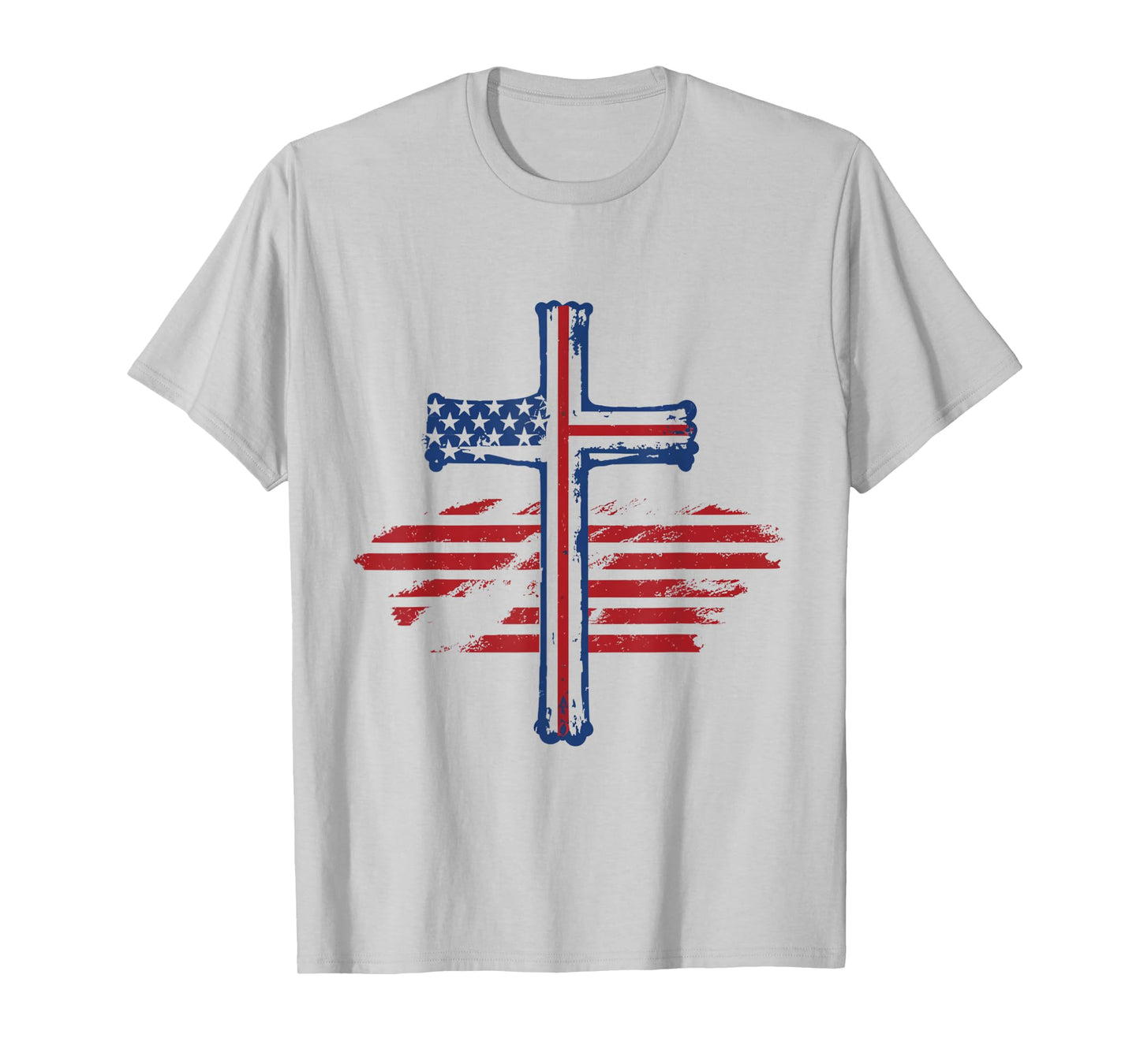 Christian US USA Flag American Christ Faith Over Fear Cross Women Men T-Shirt