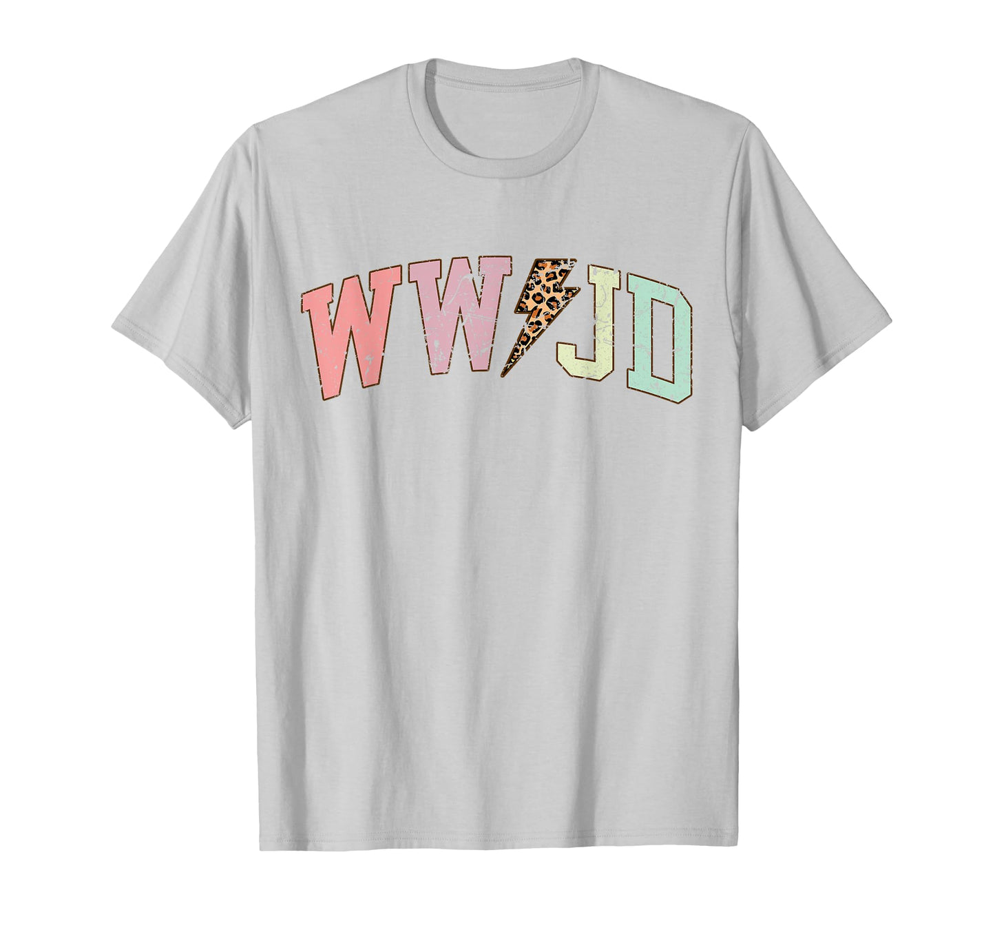 WWJD What Would Jesus Do Christian Bible Vintage Leopard T-Shirt