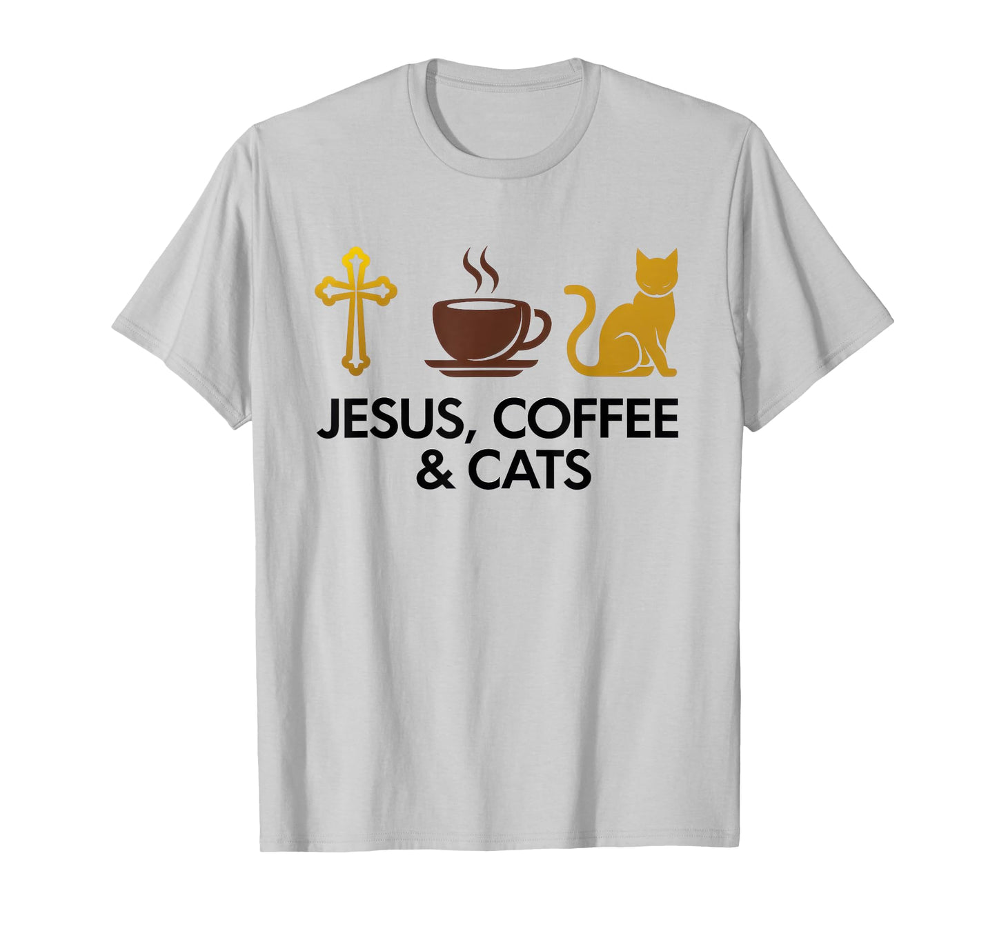Jesus Coffee Cats Funny Cute Design Jesus Lovers Christian T-Shirt