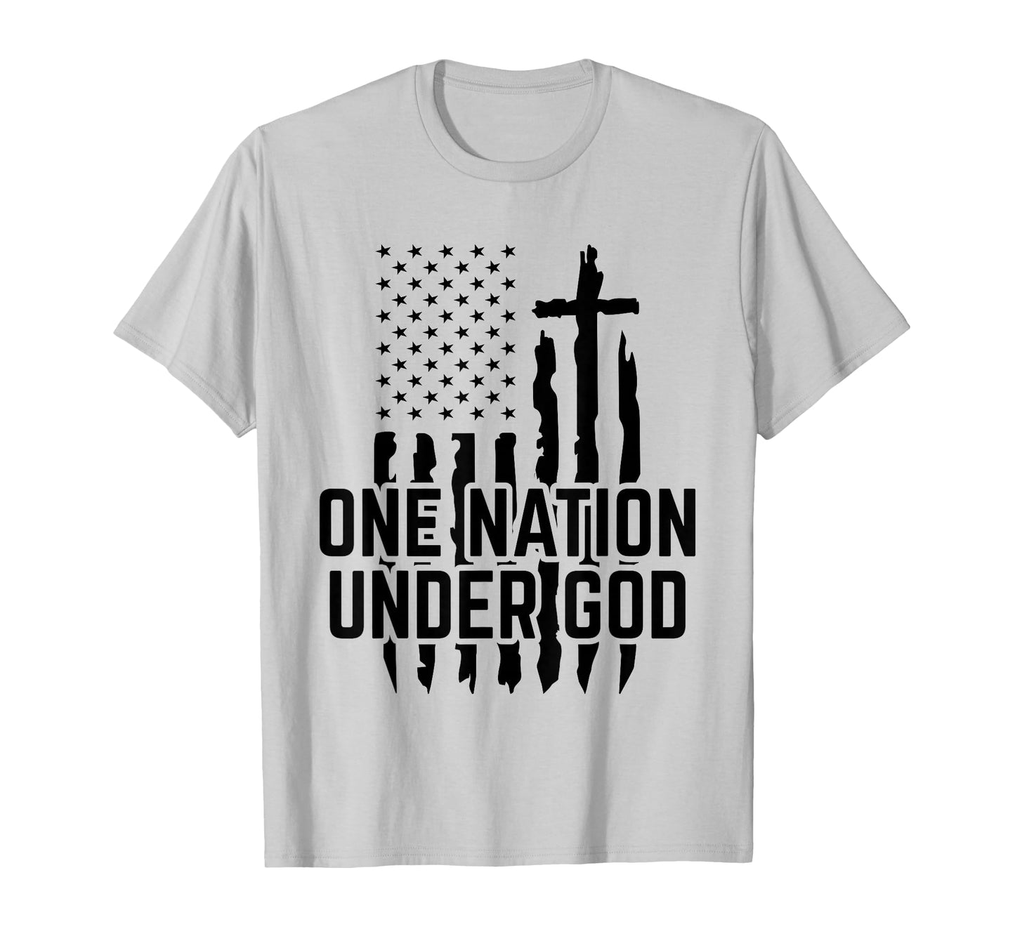 One Nation Under God Jesus Blessed American Flag T-Shirt