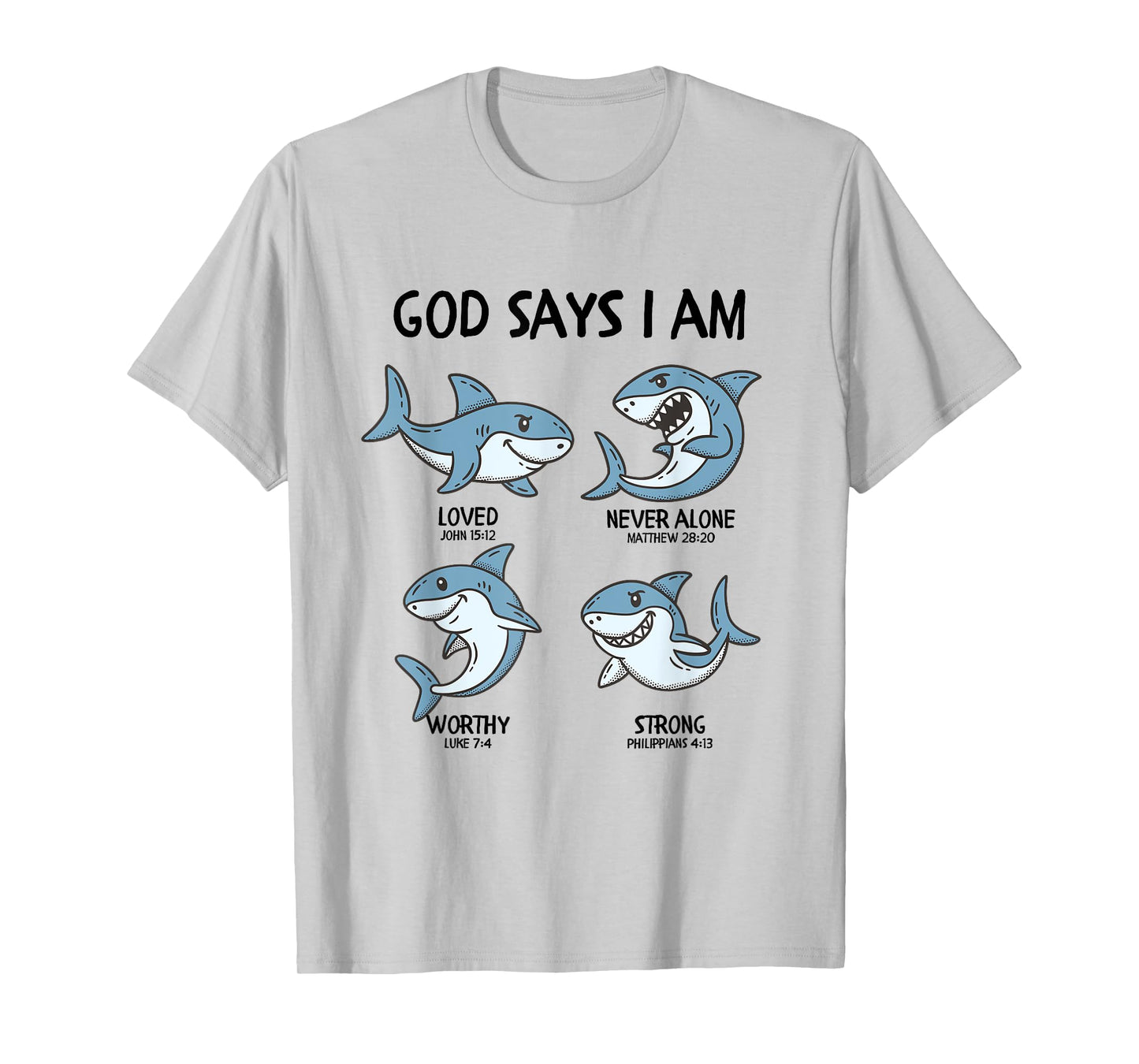 God Says I Am Shark Toddler Kids Farm Bible Verse T-Shirt