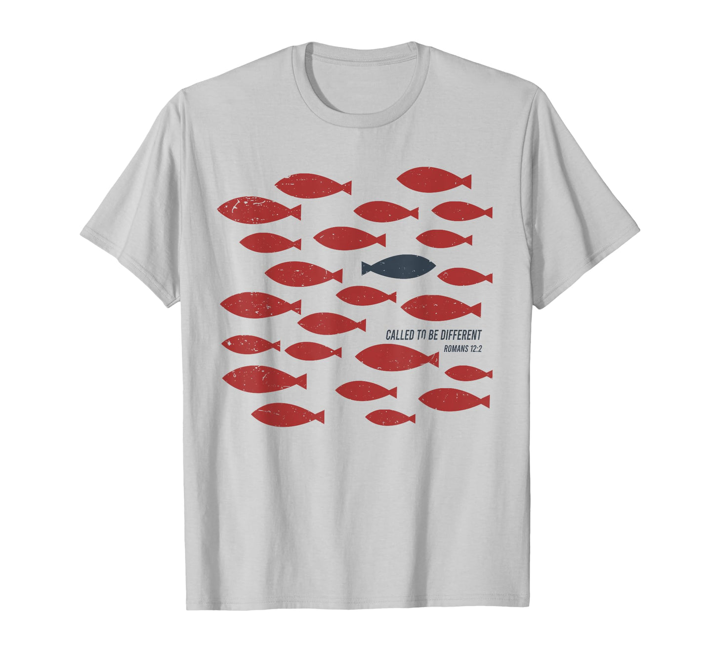 Called To Be Different Funny Fish Red Blue Romans 12 2 T-Shirt