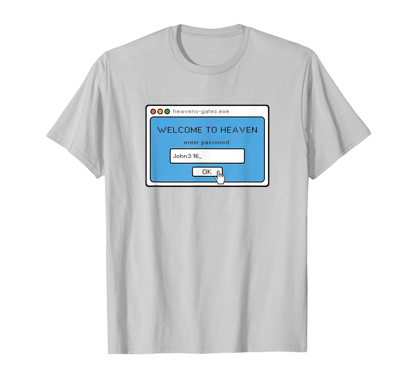 Retro Christian IT Computer Heaven Password John 3, 16 T-Shirt