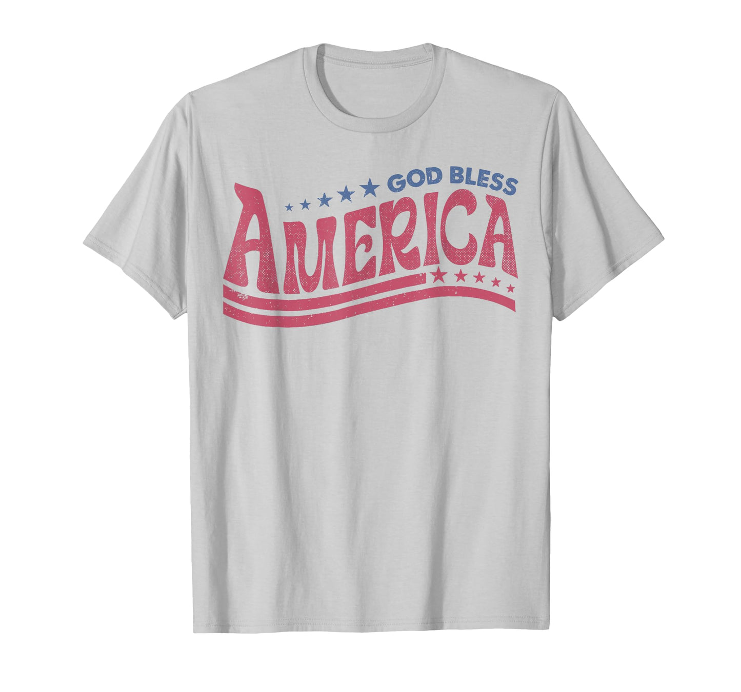 Retro 4th Of July God Bless America Patriotic Christian T-Shirt for Women Girls Kids Men
