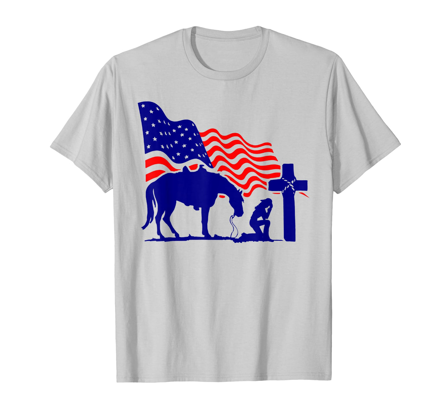 For Praying Cowgirl Horse Cross Christian Prayers Believers T-Shirt