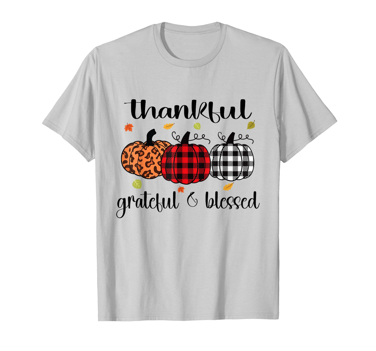 Thankful Grateful Blessed Pumpkin Autumn Happy Thanksgiving T-Shirt