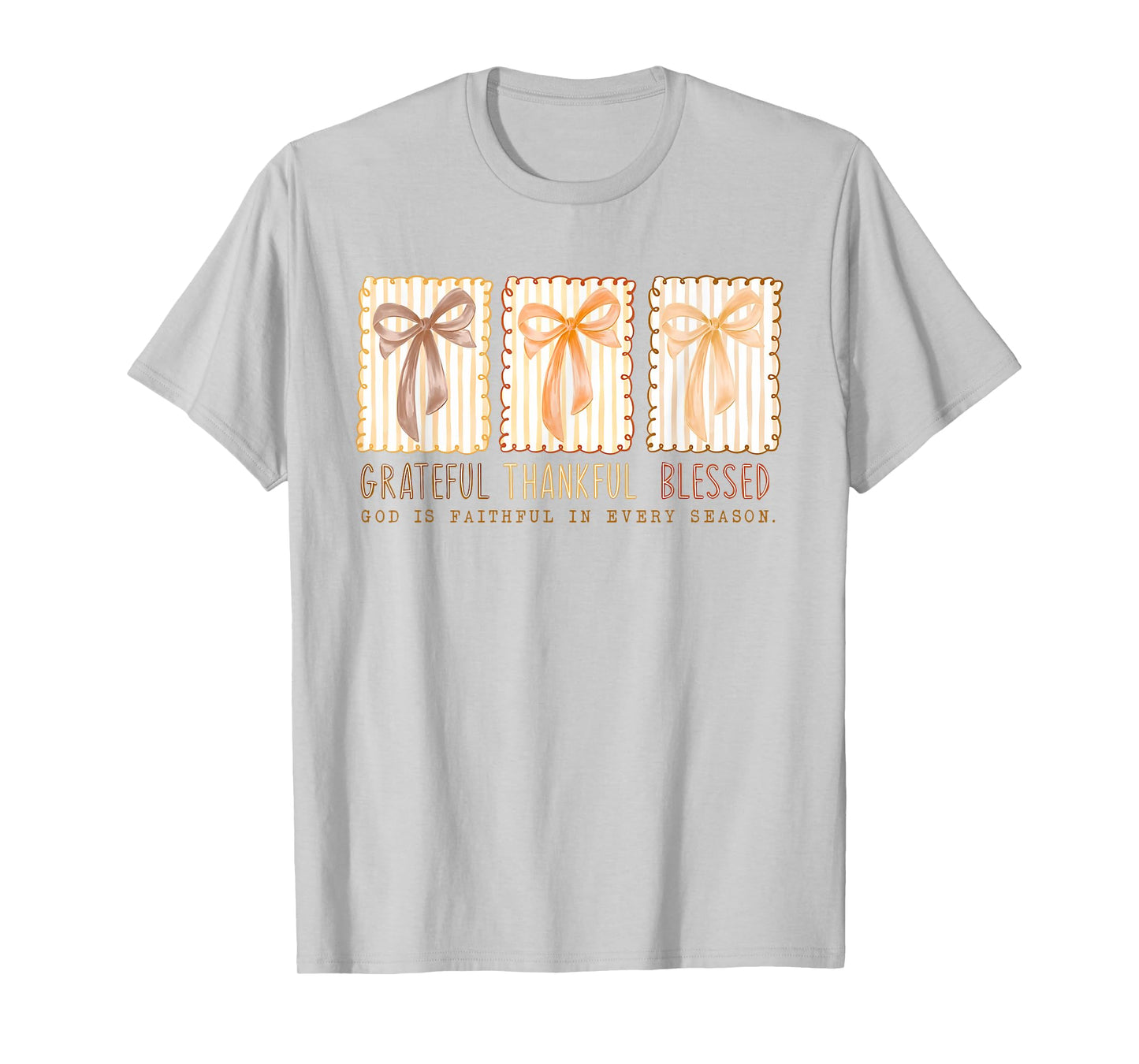 Grateful Thankful Blessed Thanksgiving Autumn for Kids Women T-Shirt
