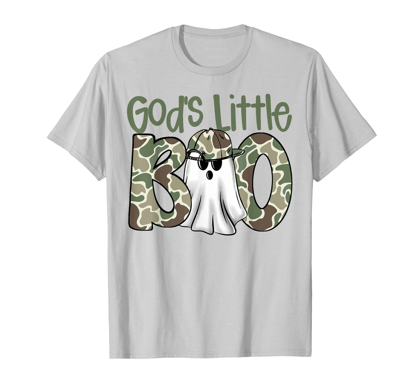 God's Little Boo Camo Ghost Christian Halloween Boys Kids T-Shirt