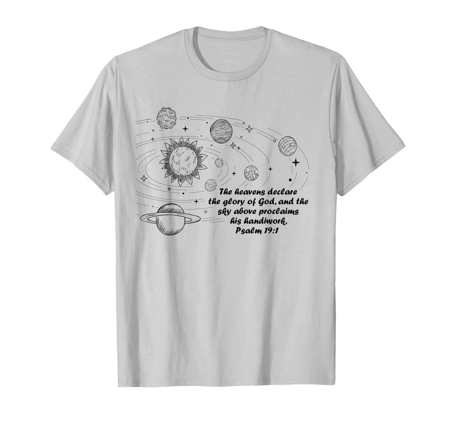 Christian Psalm 19:1 Conversations Cycle 2 Space Planets T-Shirt