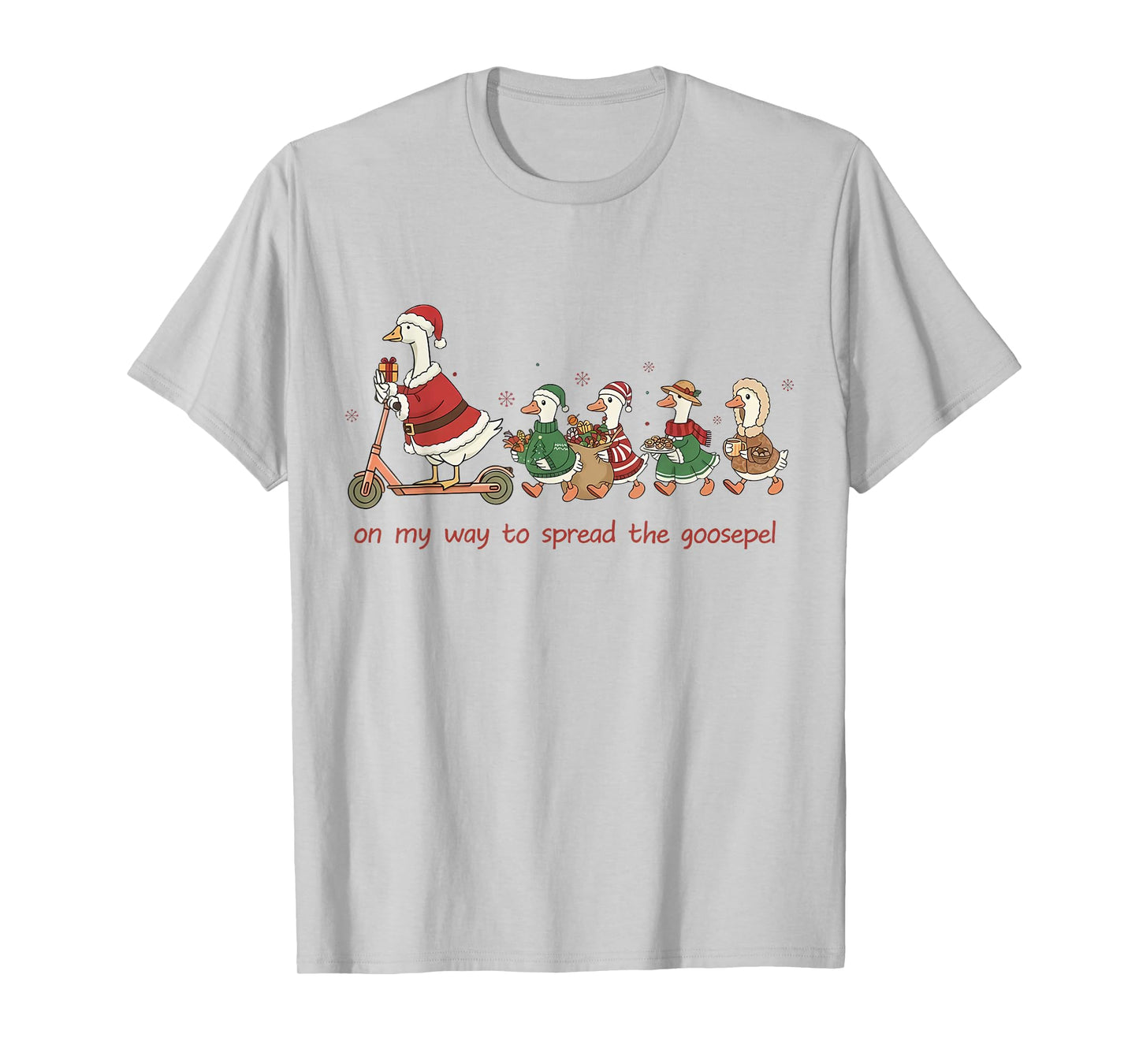 On My Way to Spread The Goosepel Funny Christian Faith Goose T-Shirt