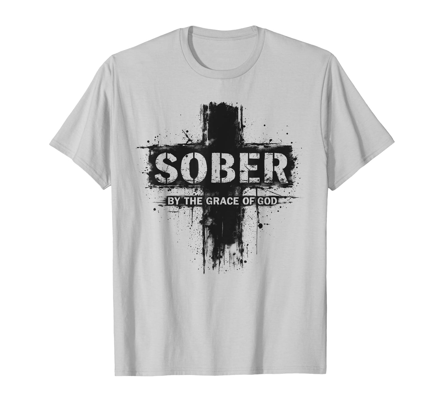 Sober By the Grace Of God Sobriety Christian Recovery AA T-Shirt