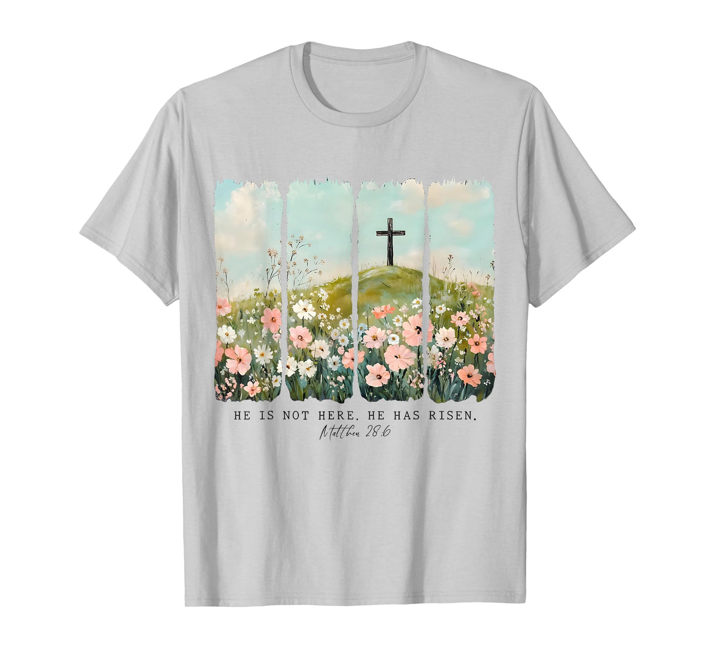 He Is Not Here He Has Risen Jesus Christian Happy Easter Tee T-Shirt