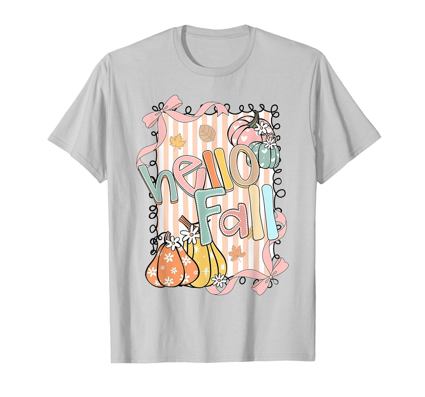 Hello Fall Thanksgiving Coquette Boho Floral Fall Vibes T-Shirt