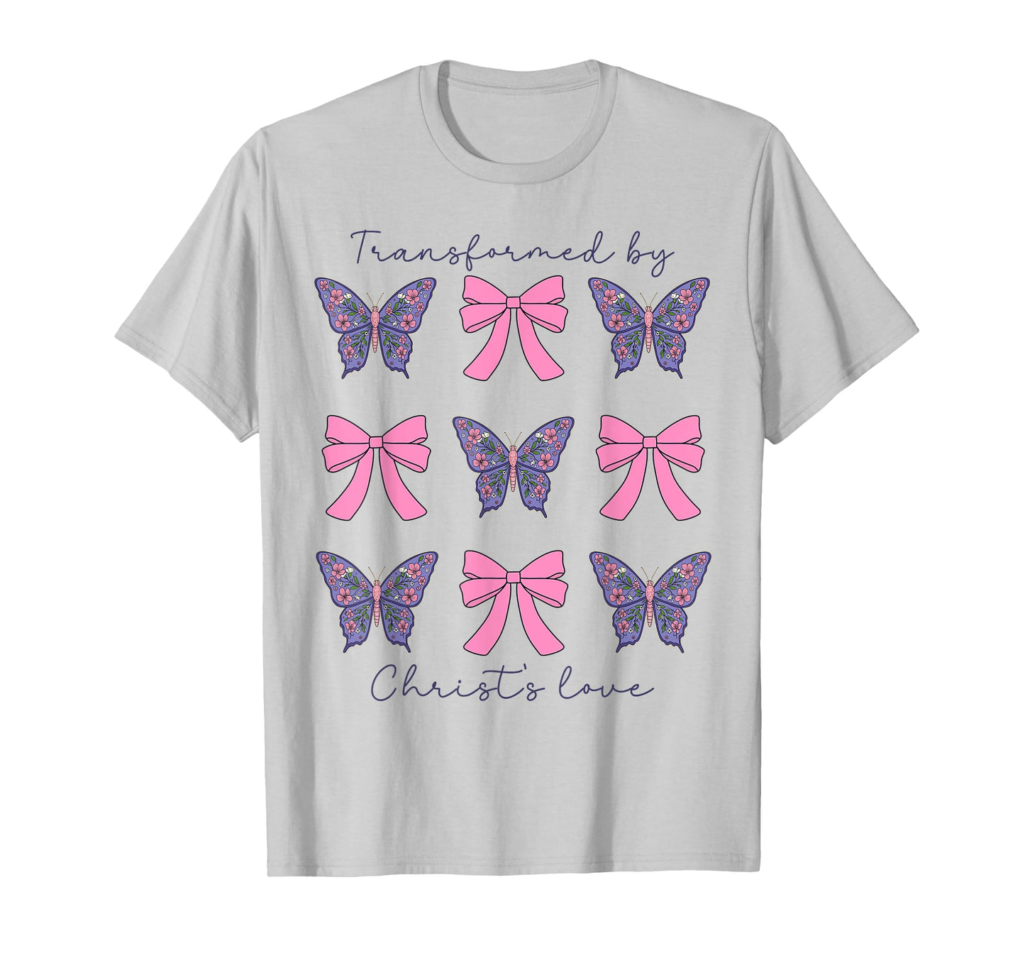 Transformed By Christs Love Coquette Bow Christian Women T-Shirt